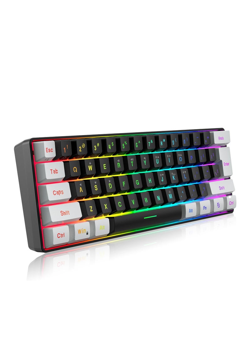 Wired 61-Keys RGB Backlit Streamer Gaming Keyboard