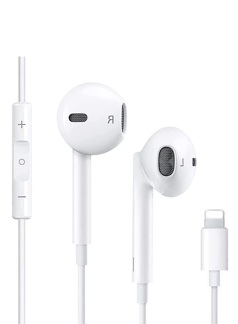 For iPhone Earphones Wired Headphones Built-in Mic & Volume Control & Noise Cancellation In-Ear Earphones Earbuds Compatible for iPhone 11/12/13 Pro/XS Max/8/8plus 7/7plus Support for all iOS