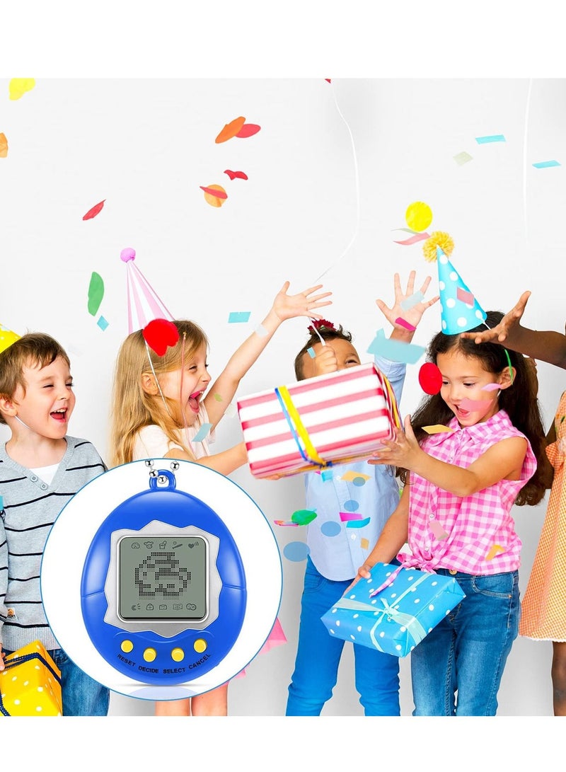 Virtual Electronic Digital Pet Keychain, Game Digital Game Keychain Nostalgic Virtual Digital Pet Retro Handheld Electronic Game Machine with Keychain for Boys Girls, 4 Pieces