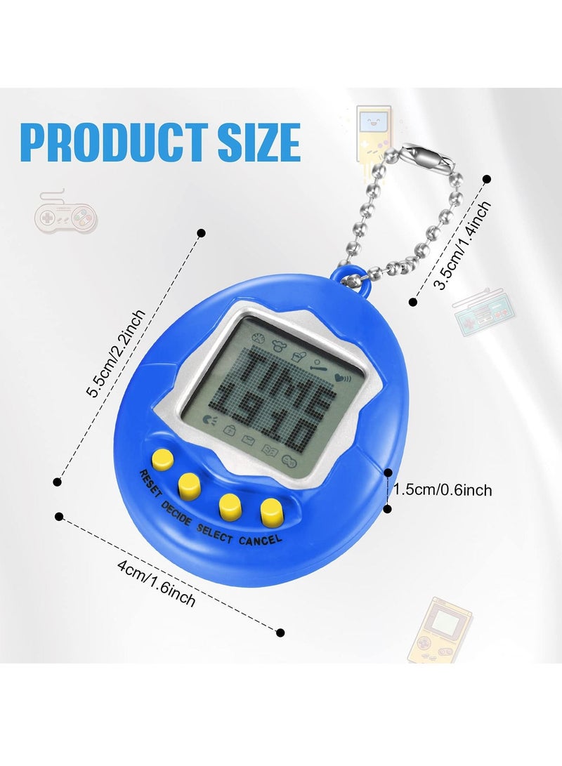 Virtual Electronic Digital Pet Keychain, Game Digital Game Keychain Nostalgic Virtual Digital Pet Retro Handheld Electronic Game Machine with Keychain for Boys Girls, 4 Pieces