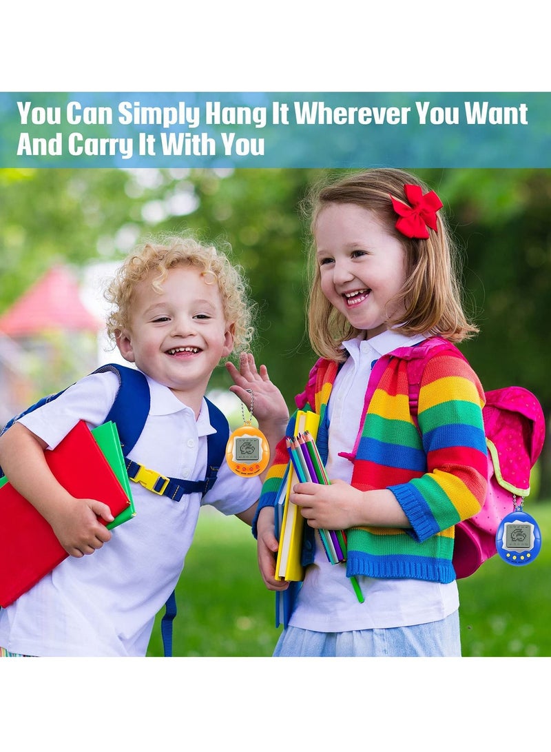 Virtual Electronic Digital Pet Keychain, Game Digital Game Keychain Nostalgic Virtual Digital Pet Retro Handheld Electronic Game Machine with Keychain for Boys Girls, 4 Pieces