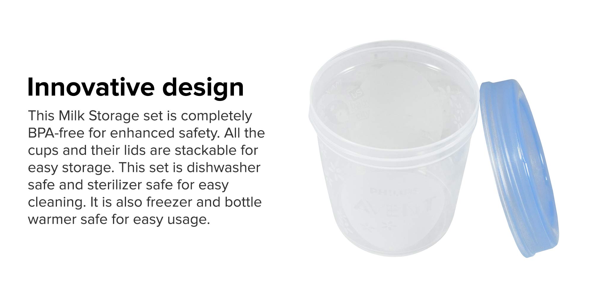 Pack Of 10 Breast Milk Storage Cups With Lids