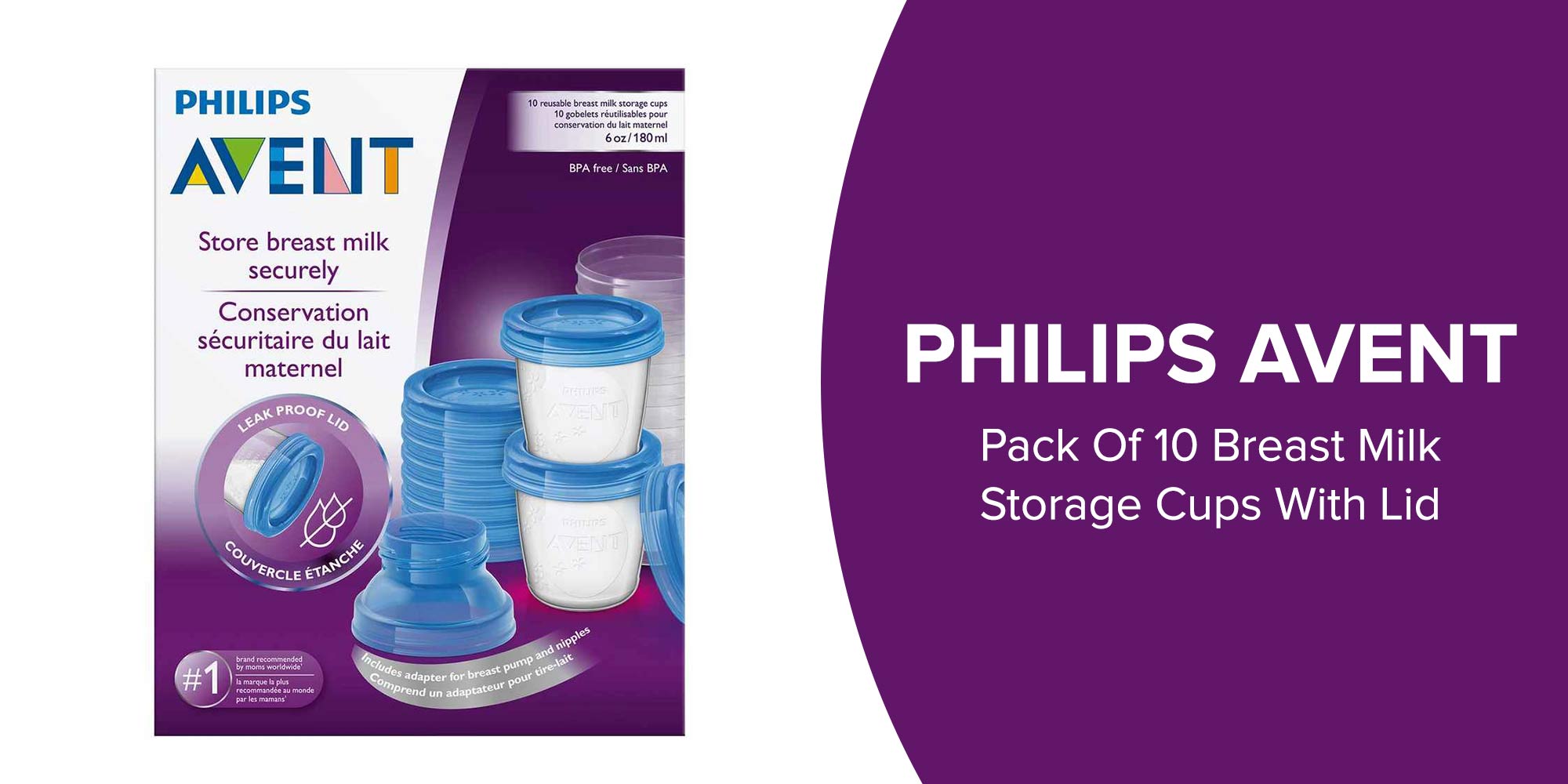 Pack Of 10 Breast Milk Storage Cups With Lids