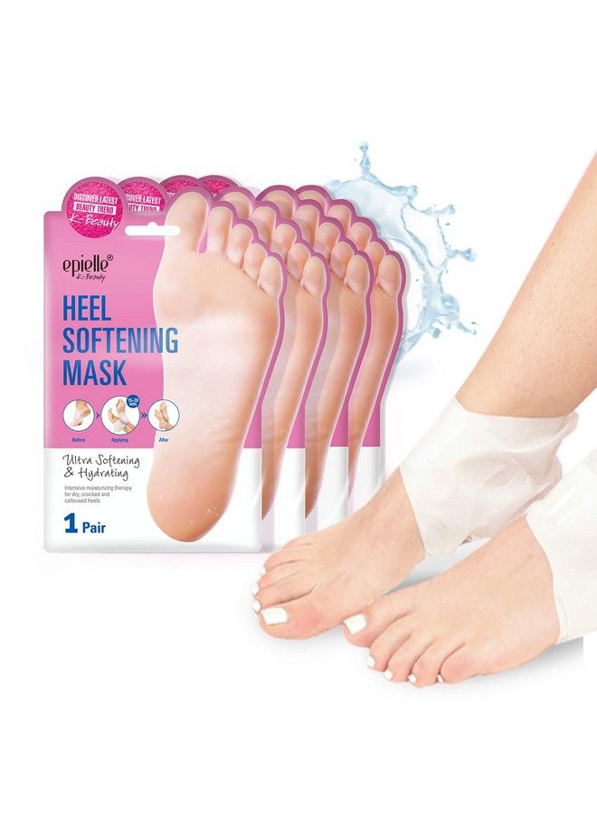 Foot Pedi Mask (Heel Softening Mask 4Pk) Moisturizing Socks Heel Therapy For Dry Cracked And Callous Rough Heels Foot Spa Self Foot Care Summer Foot Ultra Softening & Hydrating Stocking Stuffers!!