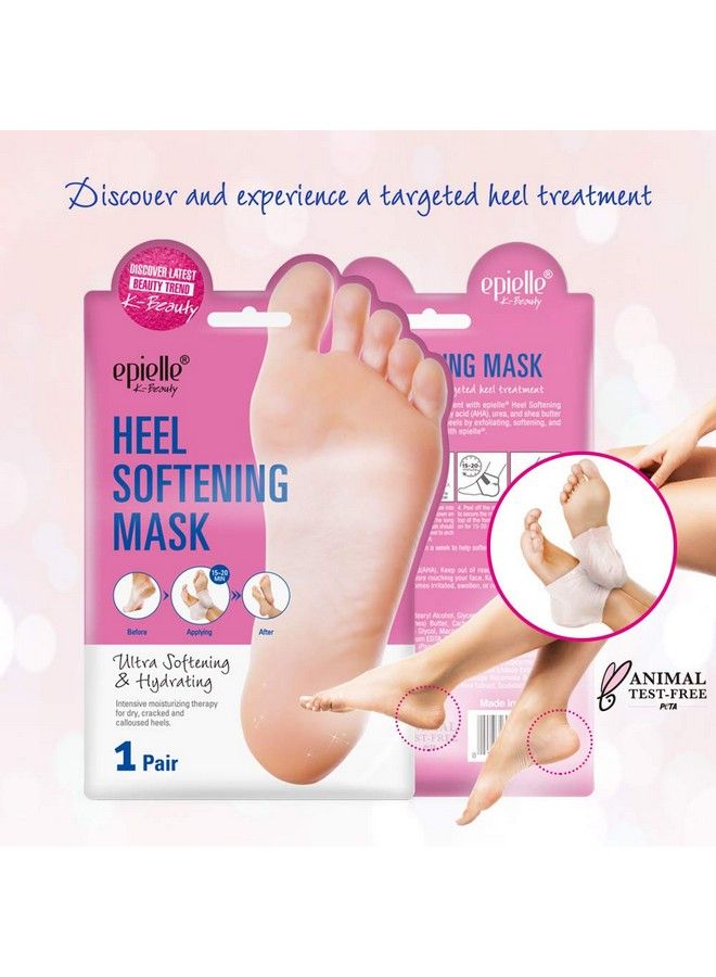 Foot Pedi Mask (Heel Softening Mask 4Pk) Moisturizing Socks Heel Therapy For Dry Cracked And Callous Rough Heels Foot Spa Self Foot Care Summer Foot Ultra Softening & Hydrating Stocking Stuffers!!