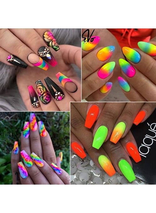 Neon Phosphor Pigment Powder Set Fluorescent Nail Glitter Eye Powder Manicure Decoration Nail Art Dust Pigment Paillettes (C)