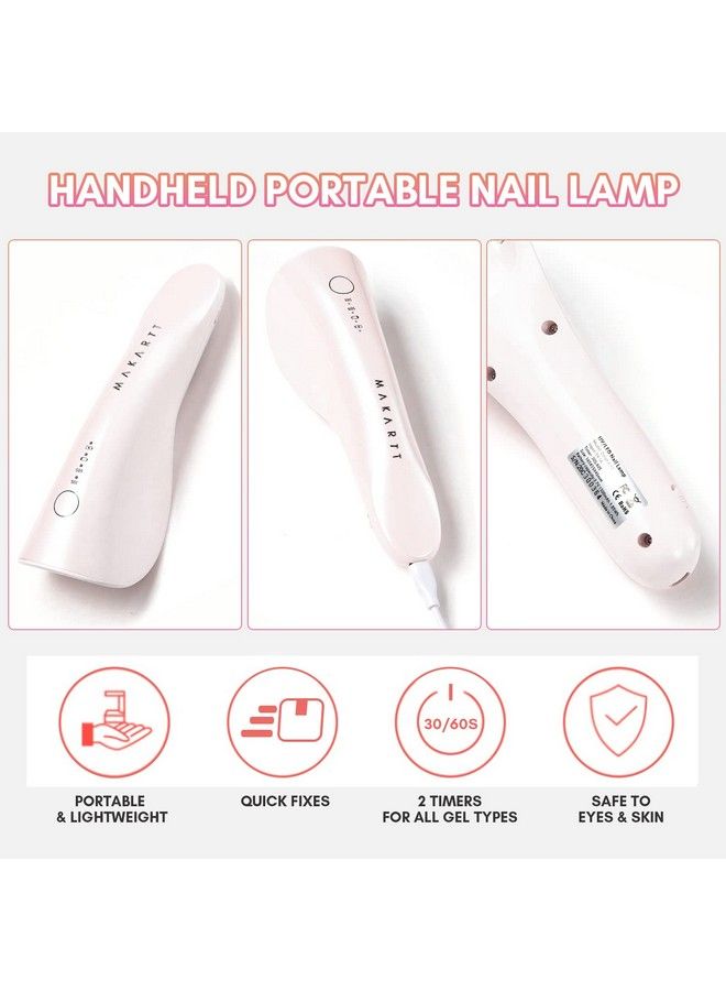 Mini Uv Led Nail Lamp Rechargeable Uv Light For Nail Portable Nail Rhinestone Glue Gel Led Lamp Nail Charms Flash Curing Gel Polish Nail Dryer With 2 Timers Manicure Gel Lamp For Nail Art