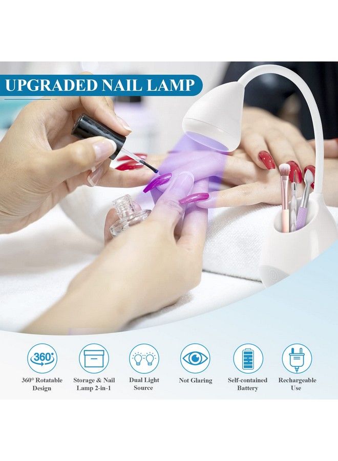 Rechargeable Nail Led Lamp 36W Mini U V Light For Gel Nails With Nail Brush Holder Gel X Nail Lamp And Flash Cure Light For Nails Portable U V Lamp For Resin Curing For Home Diy Nail Salon