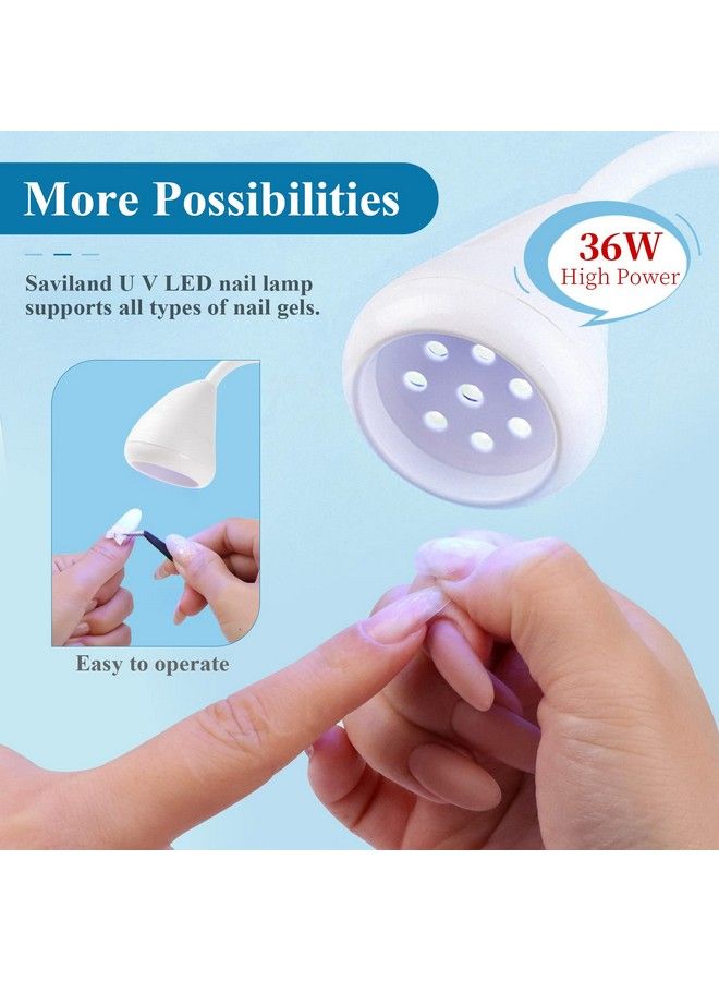 Rechargeable Nail Led Lamp 36W Mini U V Light For Gel Nails With Nail Brush Holder Gel X Nail Lamp And Flash Cure Light For Nails Portable U V Lamp For Resin Curing For Home Diy Nail Salon