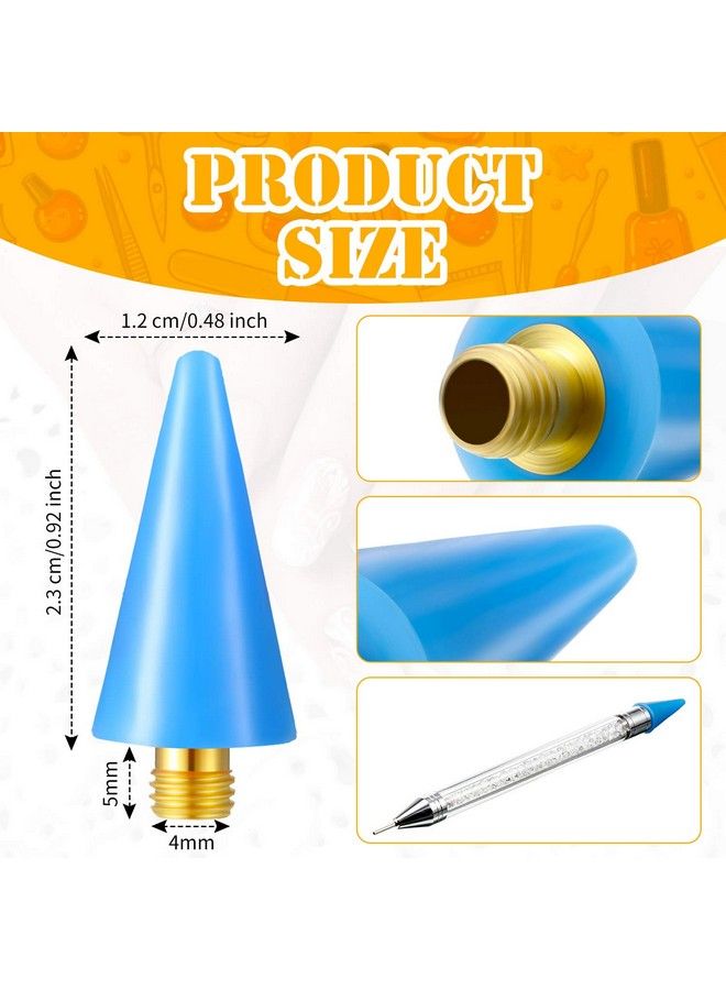 16 Pieces Nail Rhinestones Picker Wax Replacement Head Tips With Case For Nail Dotting Pen To Pick Up Nail Gem Jewelry Replacement Wax Head Accessories (Assorted Colors)