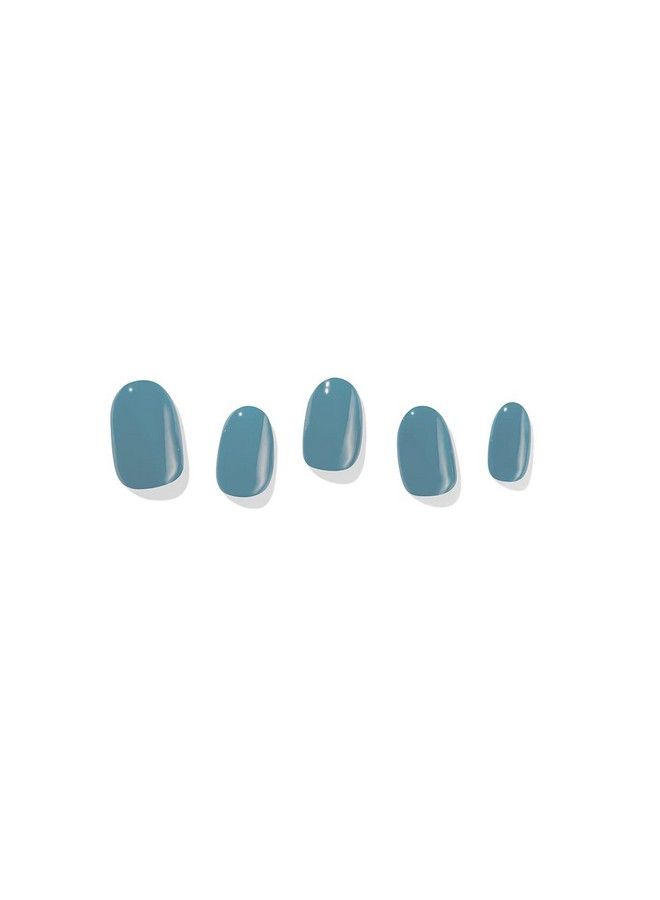 Glaze Nail Strips Ocean Bay Works With Any Led Nail Lamp Long Lasting Chip Resistant Semicured Gel Nail Strips Contains 34 Salon Quality Blue Nail Wraps 1 Prep Pad 1 Nail File