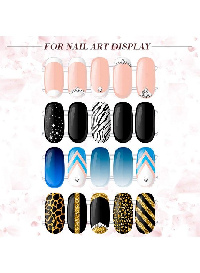 100 Pieces Nail Design Tips Display Stand Holder With 10 M Double Sided Tape Nail Design Practice Holder And Removable Mounting Tape For Nail Salon Home Nail Accessory Office Decor