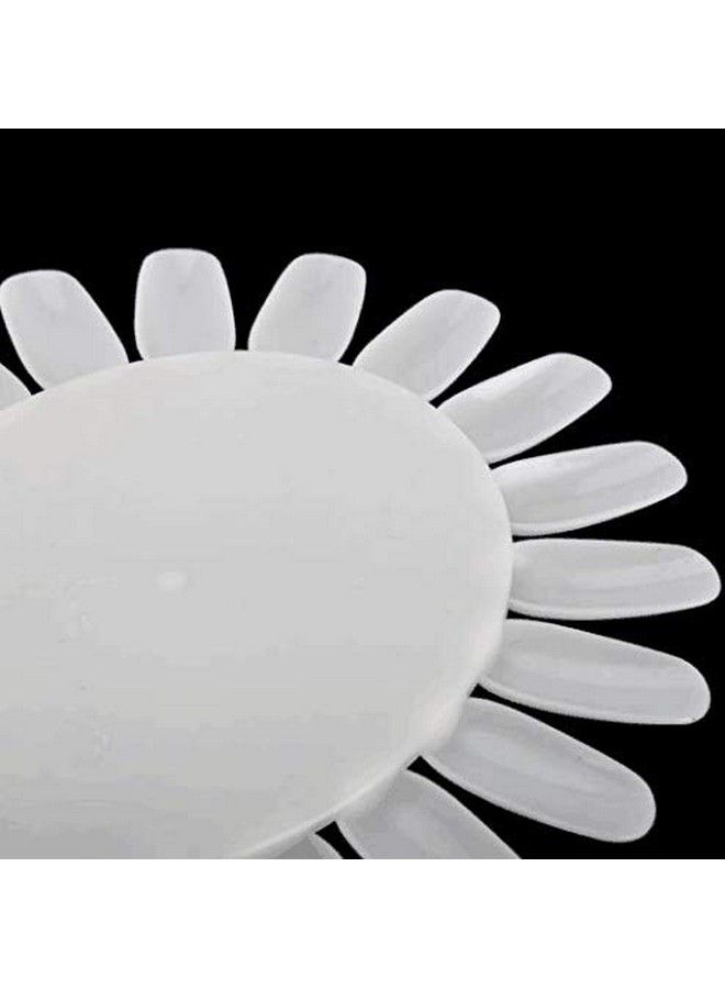 10Pcs White Acrylic Wheel False Nail Art Tips Practice Display For Nail Art Tool