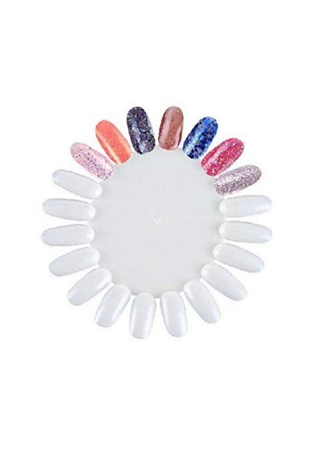 10Pcs White Acrylic Wheel False Nail Art Tips Practice Display For Nail Art Tool