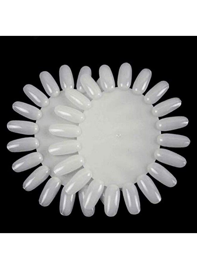 10Pcs White Acrylic Wheel False Nail Art Tips Practice Display For Nail Art Tool