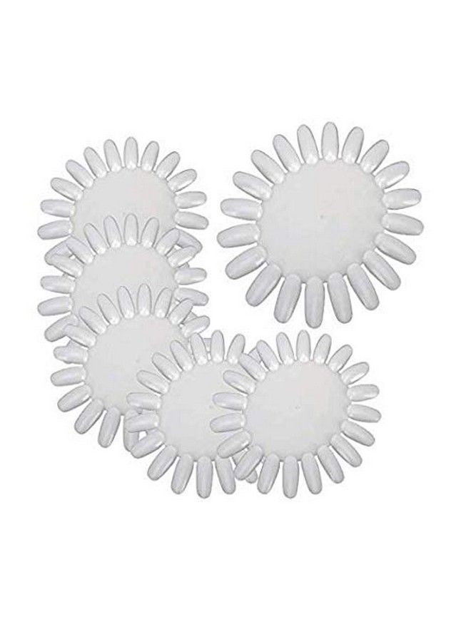 10Pcs White Acrylic Wheel False Nail Art Tips Practice Display For Nail Art Tool