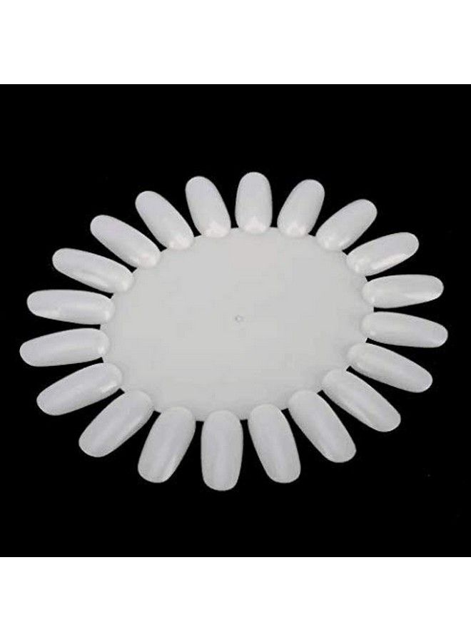10Pcs White Acrylic Wheel False Nail Art Tips Practice Display For Nail Art Tool