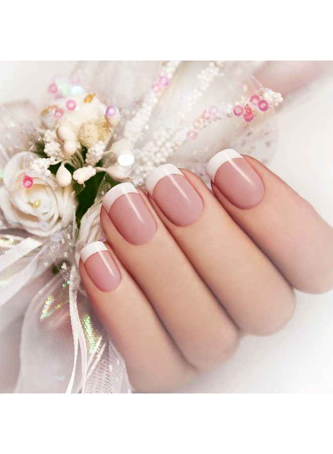 576 Pieces French Manicure Nail Stickers Strips Self Adhesive Nail Sticker Tips For Manicure Decoration Diy Tools (Moon Shape Design 576 Pieces)