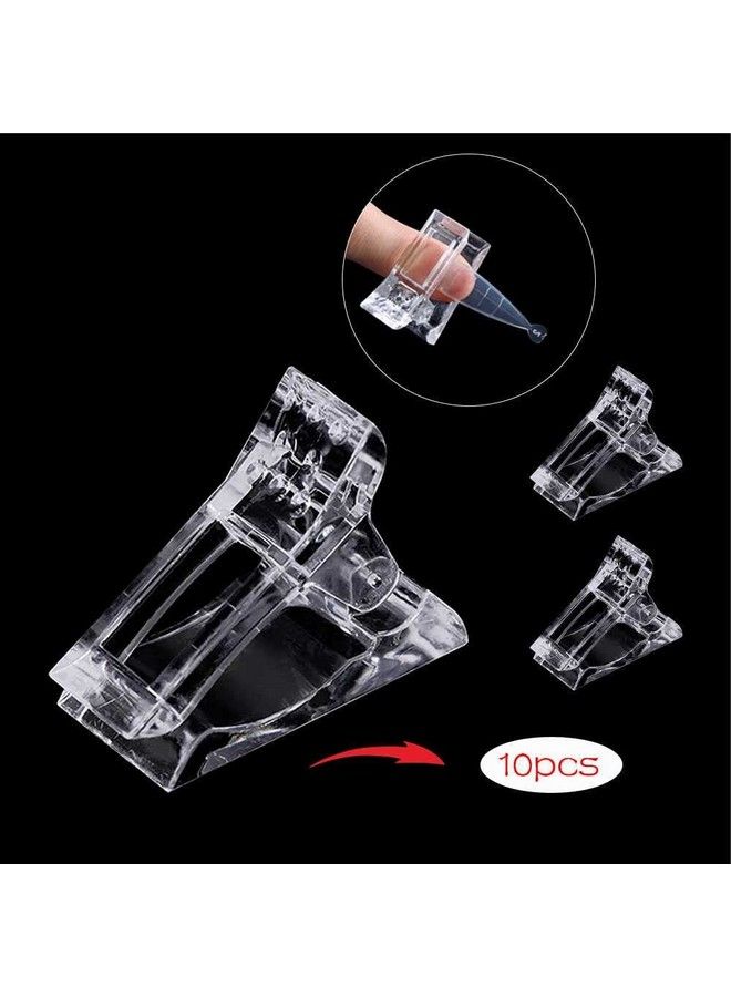 10Pcs Nail Tips Clip For Quick Building Polygel Nail Forms Nail Clips For Polygel Finger Nail Extension Uv Led Builder Clamps Manicure Nail Art Tool