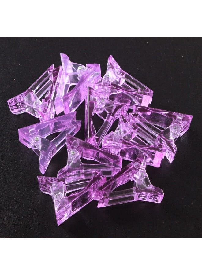 10 Pcs Nail Tips Clip Purple Color For Quick Building Polygel Nail Forms Nail Tip Clips For Polygel Nail Extension Forms Uv Led Builder Clamps Diy Manicure Nail Art Tool
