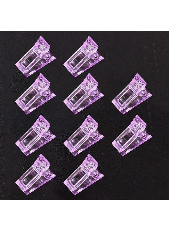 10 Pcs Nail Tips Clip Purple Color For Quick Building Polygel Nail Forms Nail Tip Clips For Polygel Nail Extension Forms Uv Led Builder Clamps Diy Manicure Nail Art Tool