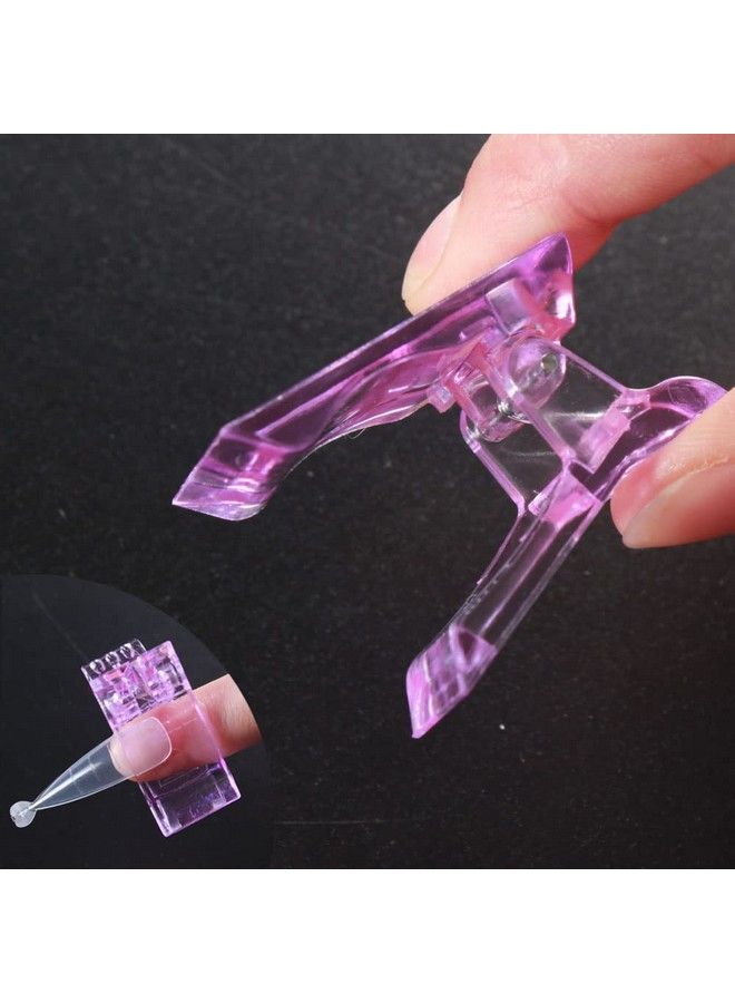 10 Pcs Nail Tips Clip Purple Color For Quick Building Polygel Nail Forms Nail Tip Clips For Polygel Nail Extension Forms Uv Led Builder Clamps Diy Manicure Nail Art Tool