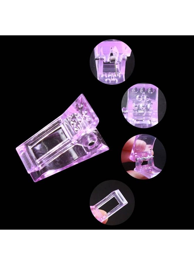 10 Pcs Nail Tips Clip Purple Color For Quick Building Polygel Nail Forms Nail Tip Clips For Polygel Nail Extension Forms Uv Led Builder Clamps Diy Manicure Nail Art Tool