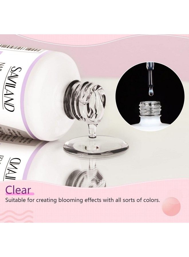 Blooming Nail Gel 15Ml Clear Blooming Nail Gel Nail Polish Blossom Gel Soak Off U V Led With Nail Art Brush Manicure Kit For Spreading Marbles Effect Nail Salon Home Diy