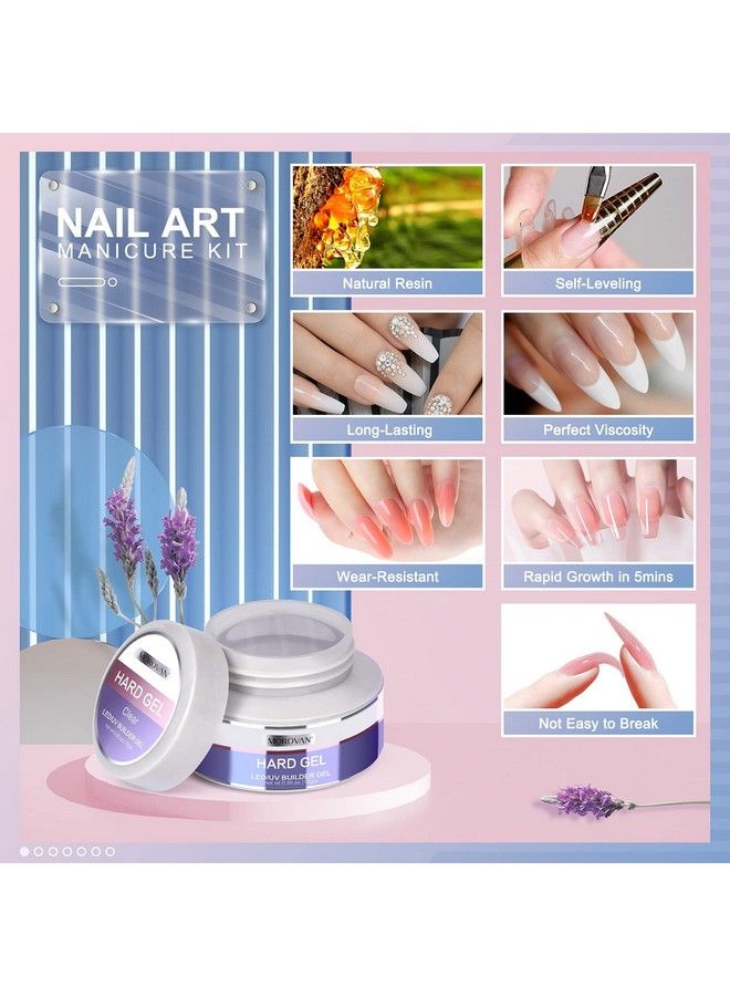 Builder Gel Nail Kit 6 Colors Uv Gel Builder For Nail Extension Clear White Hard Gel Set With Gel Nail Forms Brush For Beginners Diy Nail Art Supplies