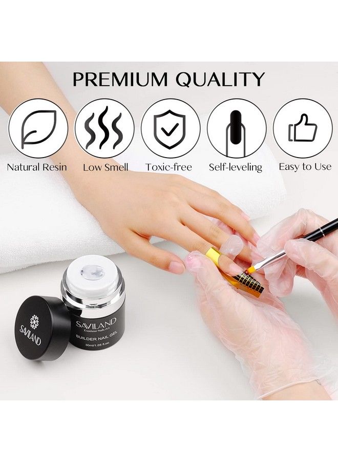 Builder Nail Gel With Air Cushion Design Clear Hard Gel For Nails Extension Gel Builder Base Gel & Nail Strengthener Gel Nail Art Manicure Set With 100Pcs Nail Forms And Acrylic Nail Brush