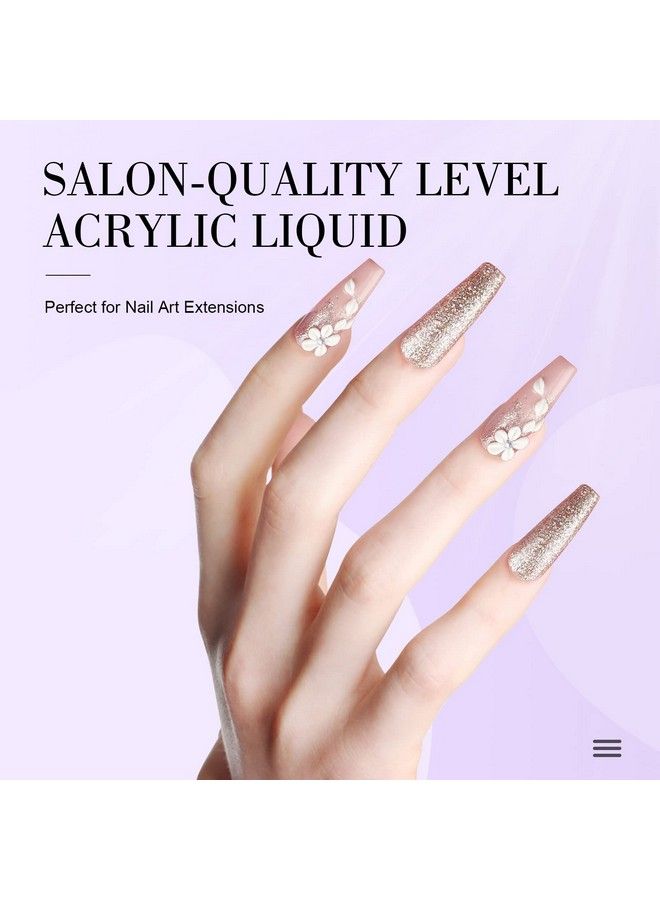 Acrylic Liquid 6Oz Acrylic Liquid For Acrylic Powder Low Odor Nonyellowing Acrylic Liquid For Nail Extension & Carving Home Diy Nail Salon Use