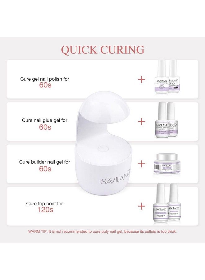 Mini Nail Lamp Gel X Lamp Mini U V Light For Nails Portable Nail Lamp Easy To Carry Quick Nail Dryer Curing Nail Art Gel Nail Polish For Salon Home Diy Manicure