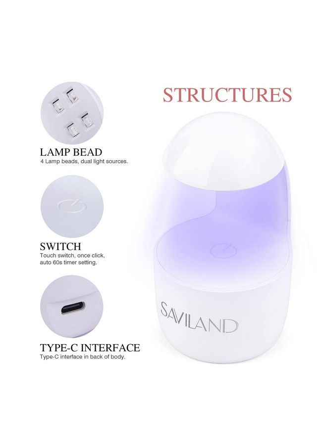 Mini Nail Lamp Gel X Lamp Mini U V Light For Nails Portable Nail Lamp Easy To Carry Quick Nail Dryer Curing Nail Art Gel Nail Polish For Salon Home Diy Manicure