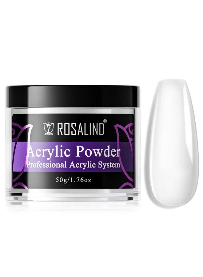 Clear Acrylic Nail Powder 50G1.76Oz Acrylic Clear Powder For Nail Acrylic Extension Professional Crystal Polymer Clear Nail Powder Acrylic Nail Caving Dry Naturally No Nail Lamp Needed