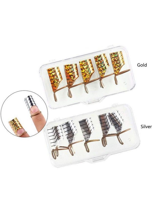 10Pcs Reusable Nail Art Acrylic Nailuv Gel Nail Extention Tips Forms Guide Protector French Nail Mold Tips With Storage Box For Manicure Nail Art Diy Tool Silver