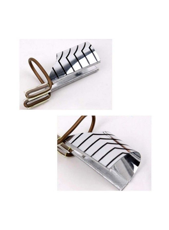 10Pcs Reusable Nail Art Acrylic Nailuv Gel Nail Extention Tips Forms Guide Protector French Nail Mold Tips With Storage Box For Manicure Nail Art Diy Tool Silver