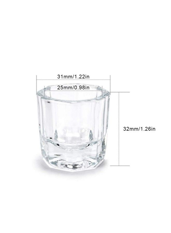 Glass Crystal Dappen Dish With Metal Lid Nail Art Acrylic Powder Nail Art Tools (Size2)