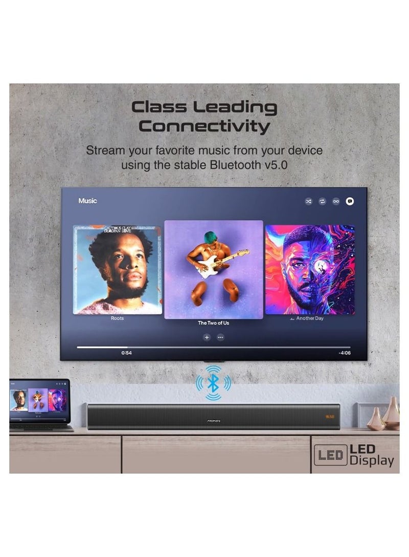 30W Soundbar with 10W Subwoofer, Multipoint Pairing and Remote Control, StreamBar-30