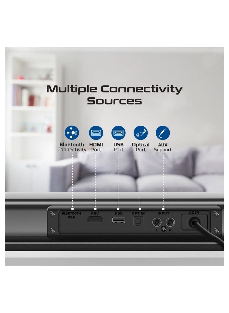 30W Soundbar with 10W Subwoofer, Multipoint Pairing and Remote Control, StreamBar-30