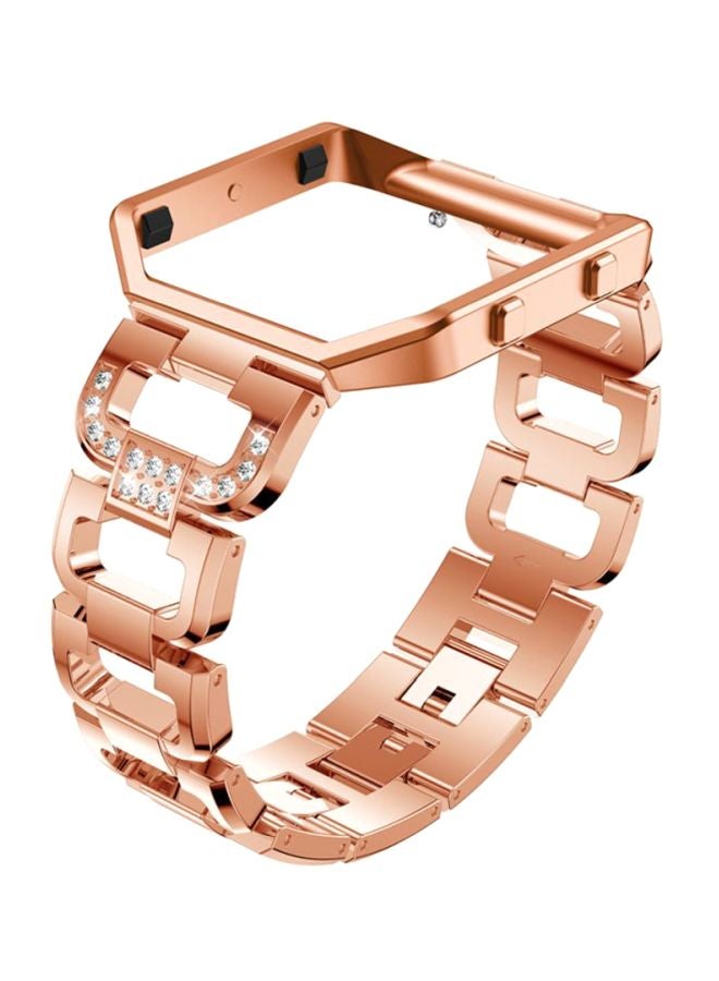 Replacement Band Strap With Frame For Fitbit Blaze Rose Gold