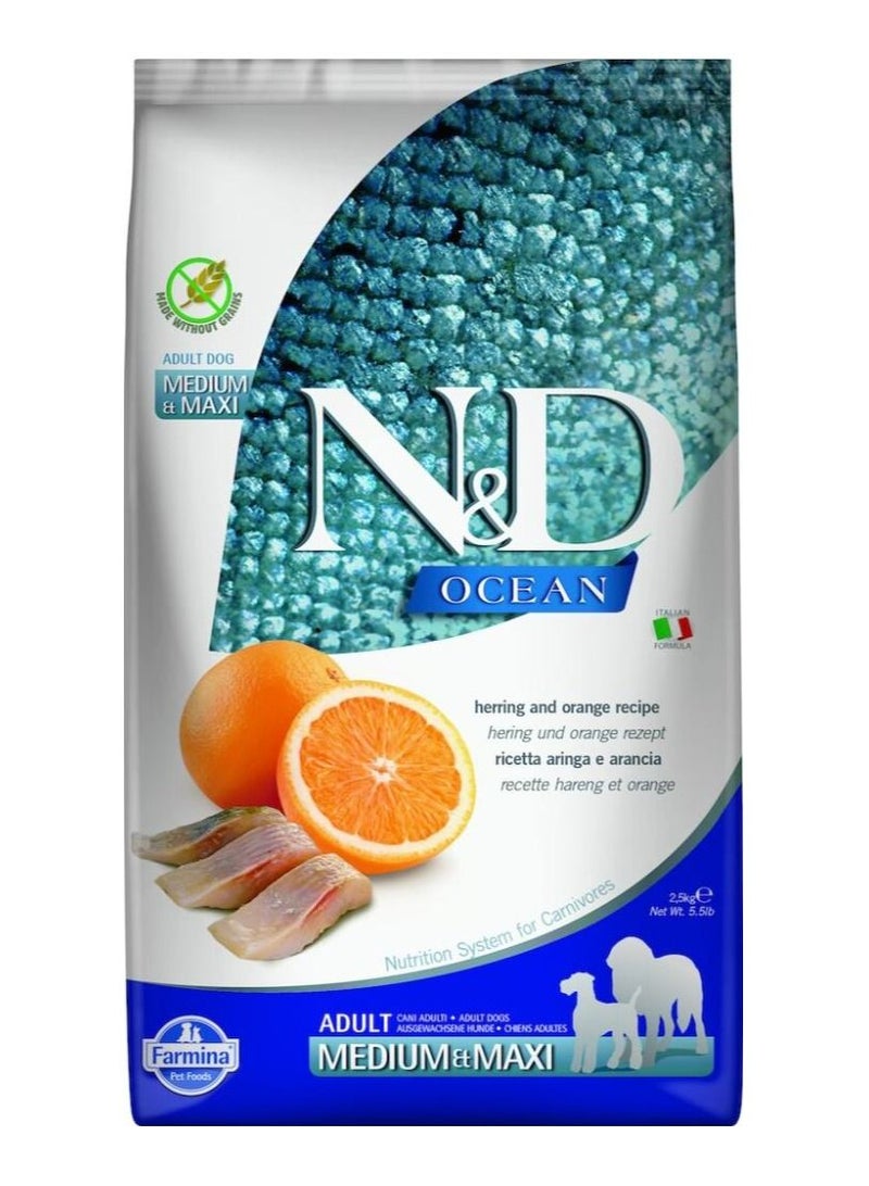 Ocean Herring and Orange Medium & Maxi Adult Food 2.5 kg