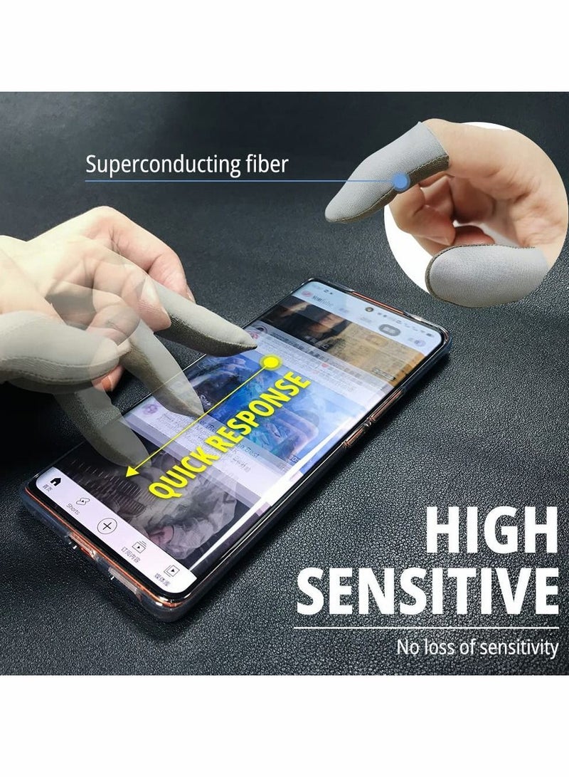 Gaming Finger Sleeves, Mobile Phone Sleeves for PUBG Breathable Fingertips Sweatproof Anti-Slip Fingertip Cover Thumb Gloves,for All Touchscreen Devices,10 Piece