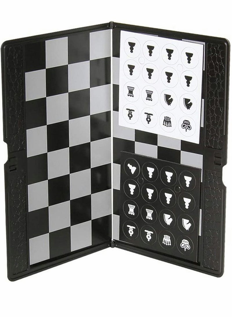 Chess Set, 7.9-Inch Mini Wallet Magnetic Travel Folding Board Game, Black and White Pieces Games, Educational Toys for Kids Adults, 1 Pcs