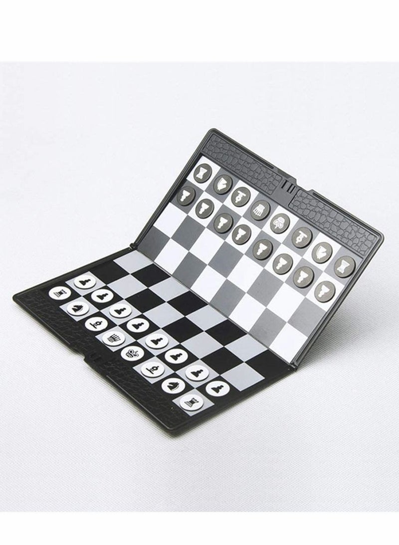 Chess Set, 7.9-Inch Mini Wallet Magnetic Travel Folding Board Game, Black and White Pieces Games, Educational Toys for Kids Adults, 1 Pcs