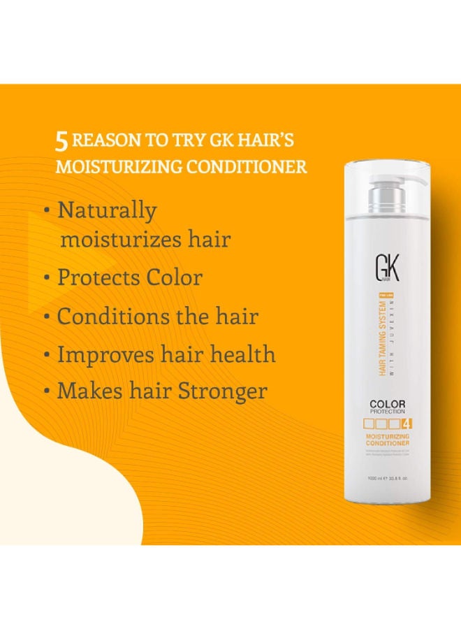 GK HAIR Global Keratin Moisturizing Conditioner 1000ml/33.8 Fl Oz for Hydrating Color Protection Dry Damage Curly Frizzy Color Treated Hair Repair Organic Paraben Sulfate Free All Hair Types