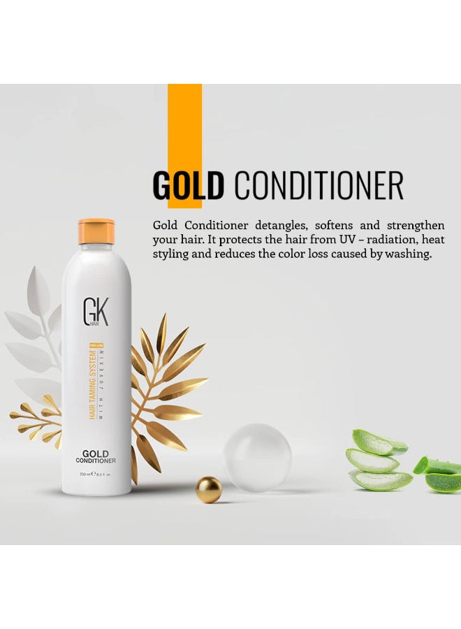 Gold Conditioner (8.5 Fl Oz/250ml) Hair Moisturizing Shine and Protection With Argan Oil, Shea Butter, Natural Oils All Hair Types