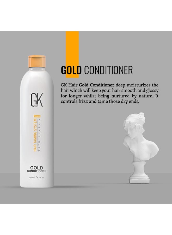 Gold Conditioner (8.5 Fl Oz/250ml) Hair Moisturizing Shine and Protection With Argan Oil, Shea Butter, Natural Oils All Hair Types