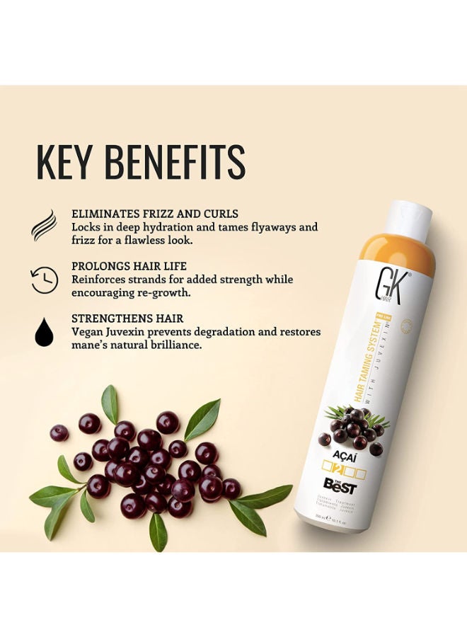 The Best ACAI (10.1 Fl Oz/300ml) Vegan Smoothing Keratin Hair Treatment Professional Brazilian Complex Blowout Straightening For Silky Smooth & Frizz Free Hair Formaldehyde Free