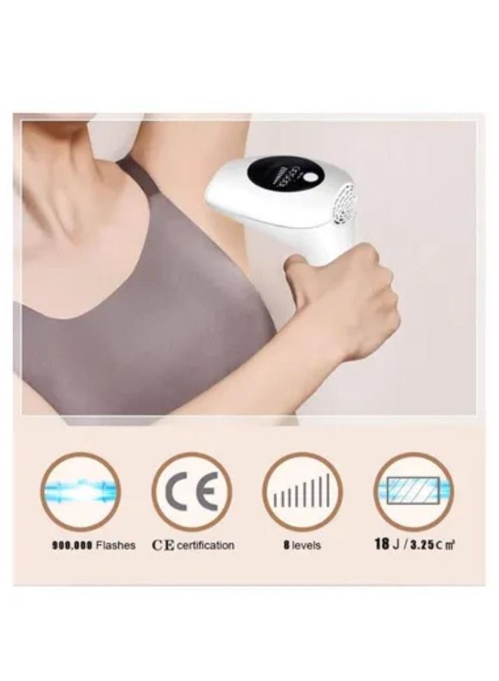 900000 Flashes Permanent IPL Laser Hair Removal Electric Epilator Machine Green 16.8 x 11.2 x 7.8cm