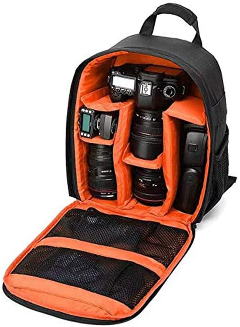 Waterproof DSLR Camera Bag, Shoulder Backpack for Photographers, Shockproof Backpack Hiking Bag (Orange)